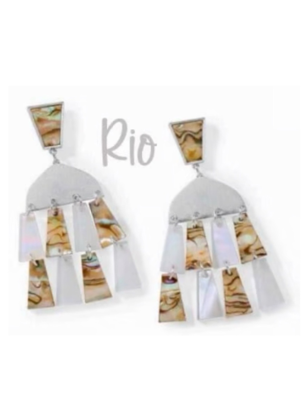 Park Lane Rio Abalone & Mother-of-Pearl Fringe Drop Earrings - Silver Tone